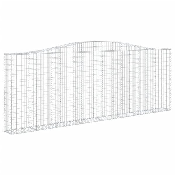 vidaXL Obl&uacute;kov&eacute; gabionov&eacute; ko&scaron;e 10 ks 400x30x140/160 cm pozink. železo