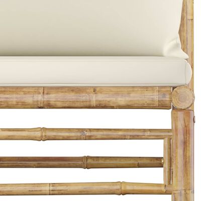 vidaXL 12-dielna záhradná sedacia súprava s krémovo-bielymi podložkami bambus