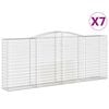 vidaXL Obl&uacute;kov&eacute; gabi&oacute;nov&eacute; ko&scaron;e 7ks 400x50x160/180cm pozinkovan&eacute; železo