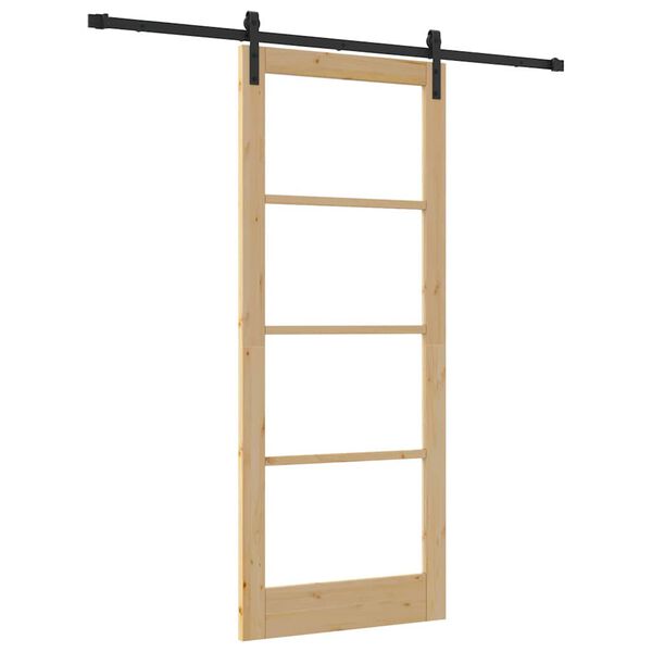 vidaXL Posuvn&eacute; dvere ORKDAL Pr&iacute;rodn&aacute; a čierna 86 x 211 cm