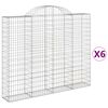vidaXL Obl&uacute;kov&eacute; gabi&oacute;nov&eacute; ko&scaron;e 6ks 200x30x160/180cm pozinkovan&eacute; železo