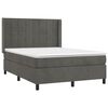 vidaXL Posteľn&yacute; r&aacute;m boxspring s matracom tmavosiv&yacute; 140x200 cm zamat