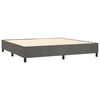 vidaXL Posteľn&yacute; r&aacute;m boxspring s matracom tmavosiv&yacute; 200x200 cm zamat