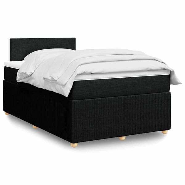 vidaXL Boxspring posteľ s matracom čierna 120x190 cm l&aacute;tka