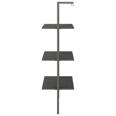 vidaXL 3-poschodová rebríková polica čierna 64x34x120,5 cm