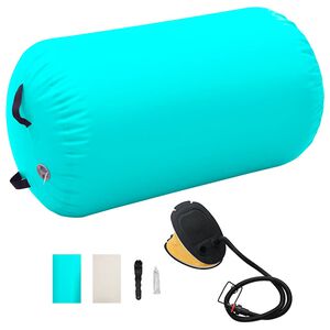 vidaXL Nafukovac&iacute; gymnastick&yacute; valec s pumpou 100x60 cm PVC zelen&yacute;