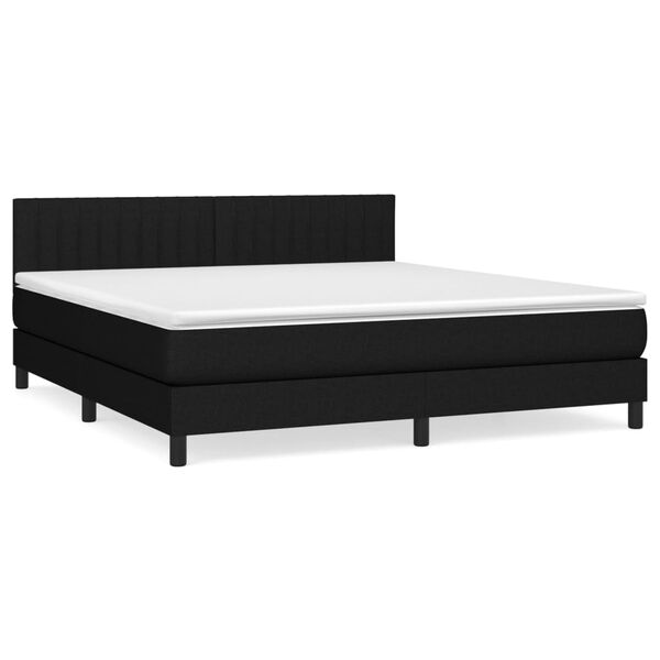 vidaXL Posteľný rám boxspring s matracom čierny 180x200 cm látka