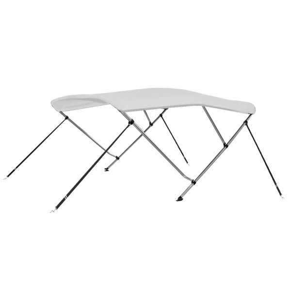 vidaXL Strieška Bimini s 3 oblúkmi, biela 183x140x137 cm