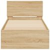 vidaXL Posteľn&yacute; r&aacute;m s čelom a LED svetlami dub sonoma 75x190 cm
