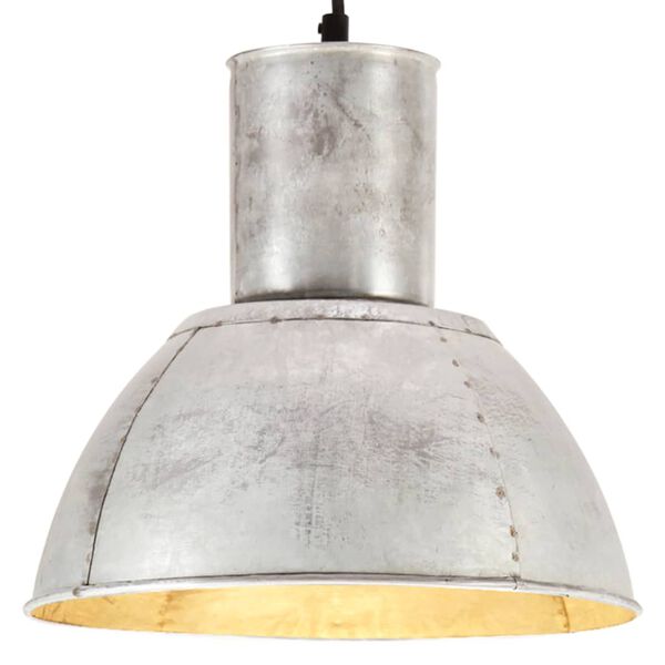 vidaXL Z&aacute;vesn&aacute; lampa 25 W, strieborn&aacute;, okr&uacute;hla 28,5 cm E27