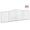 vidaXL Obl&uacute;kov&eacute; gabionov&eacute; ko&scaron;e 3 ks 400x30x120/140 cm pozink. železo