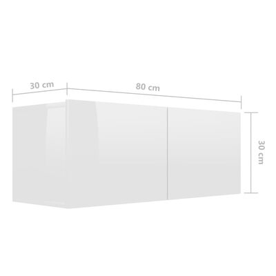 vidaXL 7-dielna súprava TV skriniek lesklá biela drevotrieska
