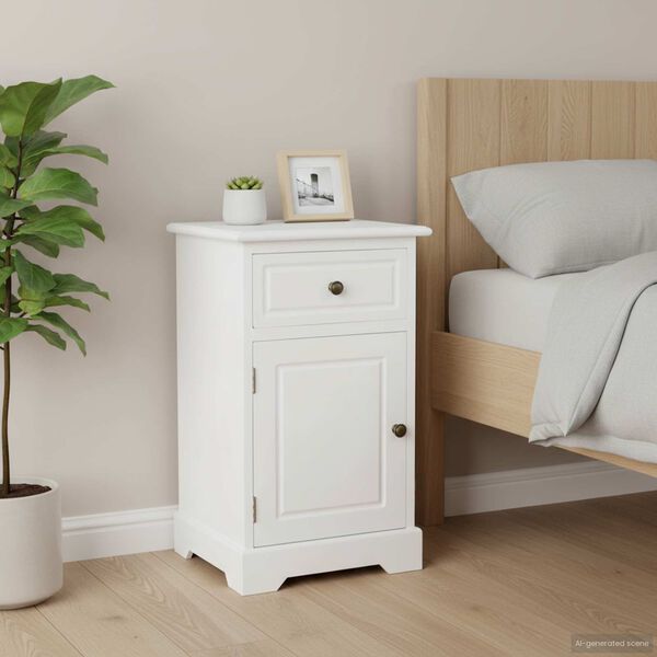 vidaXL Nočn&yacute; stol&iacute;k, MDF a borovicov&eacute; drevo 35x32x59 cm