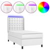 vidaXL Boxspring posteľ s matracom a LED biela 90x190 cm umel&aacute; koža