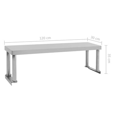 vidaXL Kuchynský pracovný stôl s policou 120x60x120 cm nehrdzavejúca oceľ