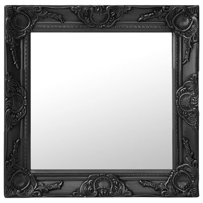 vidaXL Nástenné zrkadlo v barokovom štýle 50x50 cm čierne