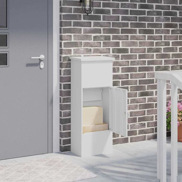 vidaXL Schr&aacute;nka na bal&iacute;ky Biela 44.5 x 29 x 110.5 cm Oceľ