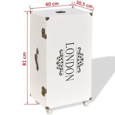 vidaXL Príručná skrinka v tvare kufra 40x30,5x81 cm, biela
