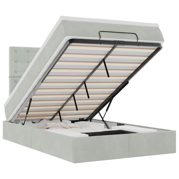 vidaXL Osmanský rám postele s matracmi svetlosivá 120x200 cm zamat