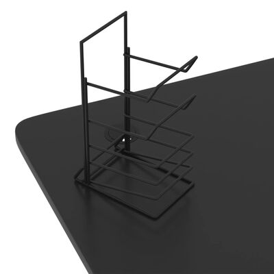vidaXL Herný stôl s nohami v tvare Y čierny 110x60x75 cm