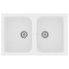 vidaXL Kuchynsk&yacute; drez Quartz a živica 76 x 48 x 30 cm Biela