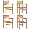 vidaXL Stolička 4 pcs Hned&aacute; 56 x 55 x 90.5 cm Hust&eacute; teakov&eacute; drevo