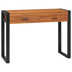 vidaXL P&iacute;sac&iacute; st&ocirc;l s 2 z&aacute;suvkami 100x40x75 cm, t&iacute;kov&eacute; drevo