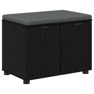 vidaXL Predsieňov&aacute; lavica s vank&uacute;&scaron;om Čierny Dub 60 x 38 x 46 cm