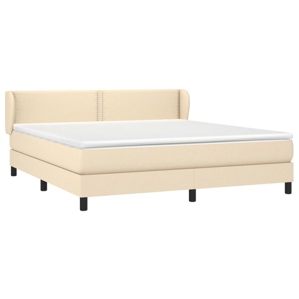 vidaXL Posteľn&yacute; r&aacute;m boxspring s matracom kr&eacute;mov&yacute; 180x200 cm l&aacute;tka