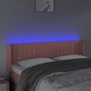 vidaXL Čelo postele s LED ružov&eacute; 147x16x78/88 cm zamat