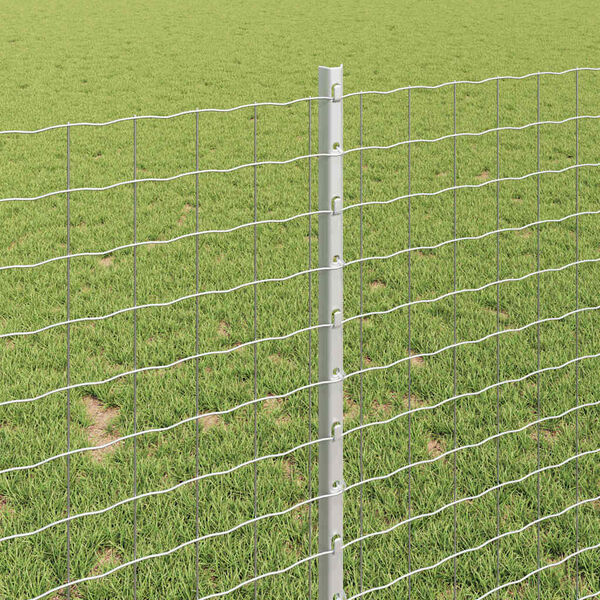 vidaXL Plotové stĺpy 88 pcs Strieborná 140 cm Oceľ