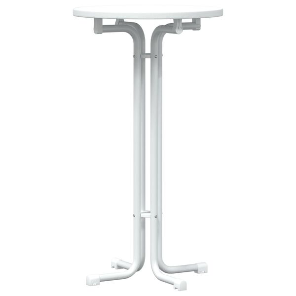 vidaXL Jedálenský stôl biely Ø60x110 cm kompozitné drevo a oceľ