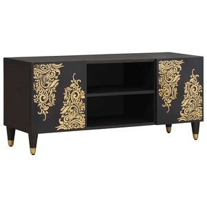 vidaXL TV skrinka Čierna 105 x 33 x 46 cm Mas&iacute;vne mango drevo