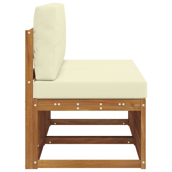 vidaXL 2 Kus Z&aacute;hradn&aacute; stredn&aacute; sedačka Pevn&eacute; ak&aacute;ciov&eacute; drevo Pr&iacute;rodn&aacute;