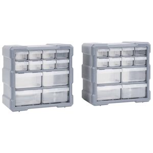 vidaXL Organiz&eacute;ry s 12 z&aacute;suvkami 2 ks 26,5x16x26 cm
