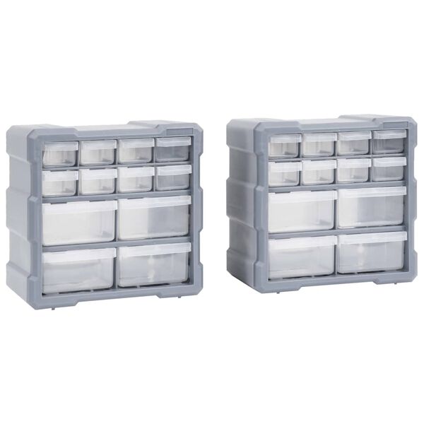 vidaXL Organizéry s 12 zásuvkami 2 ks 26,5x16x26 cm