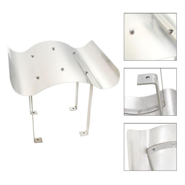 vidaXL Komínová strieška z nehrdzavejúcej ocele, 50 x 50 x 37 cm