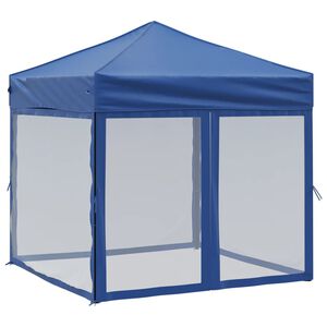 vidaXL Skladac&iacute; p&aacute;rty stan s bočnicami modr&yacute; 2x2 m
