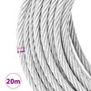vidaXL Oceľové lano 800 kg 20 m