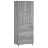 vidaXL Vysok&aacute; skrinka siv&yacute; dub sonoma 69,5x34x180 cm spracovan&eacute; drevo