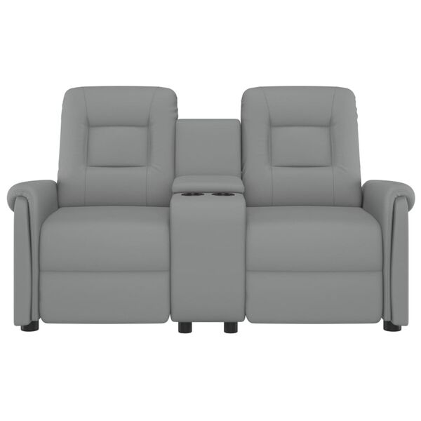 vidaXL 2-miestne sklápacie masážne kreslo+držiak na poháre, sivé