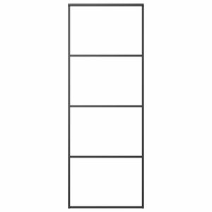 vidaXL Posuvn&eacute; dvere nepriehľadn&eacute; ESG sklo a hlin&iacute;k 76x205 cm čierne