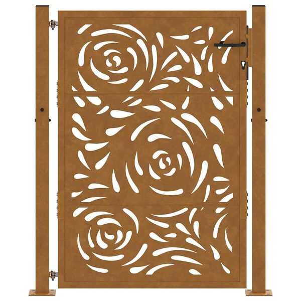 vidaXL Z&aacute;hradn&aacute; br&aacute;na 100x150 cm odoln&aacute; oceľ s plameňov&yacute;m dizajnom