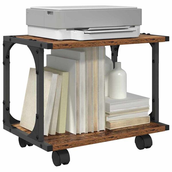 vidaXL Stojan na tlačiareň Star&eacute; drevo 41 x 28 x 33.5 cm