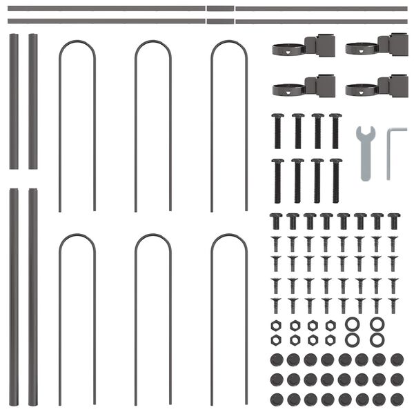 vidaXL Z&aacute;hradn&yacute; plot Siv&aacute; 1,7 x 1 m Pr&aacute;&scaron;kovan&aacute; oceľ