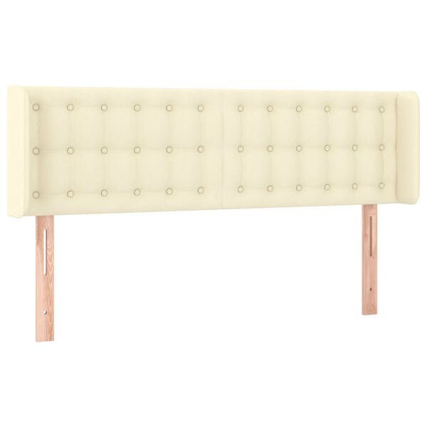 vidaXL Čelo postele kr&eacute;mov&eacute; 147x16x78/88 cm umel&aacute; koža