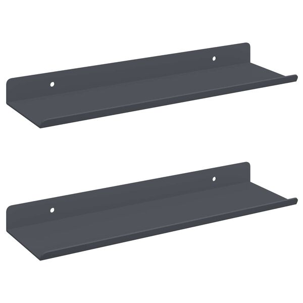 vidaXL Z&aacute;vesn&aacute; polica N&aacute;stenn&yacute; 2 pcs Antracit 30 x 9 x 2,5 cm Oceľ