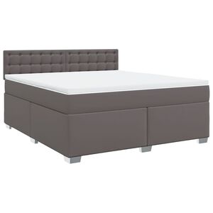 vidaXL Boxspring posteľ s matracom siv&aacute; 180x200 cm umel&aacute; koža