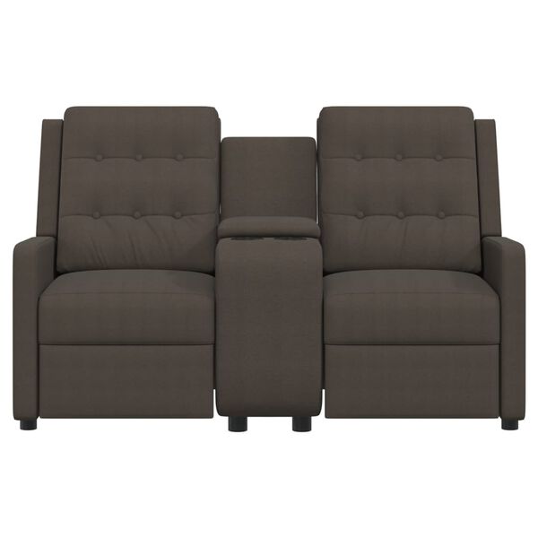 vidaXL 2-miestne sklápacie masážne kreslo+držiak na poháre, hnedé