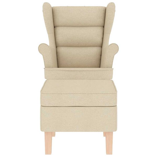 vidaXL Hojdacie kreslo s podnožkou kr&eacute;mov&eacute; l&aacute;tka